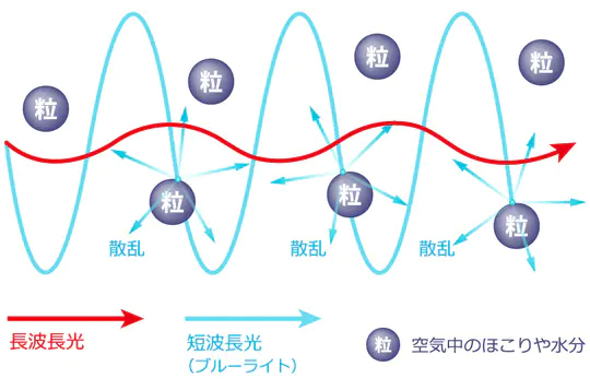 ブルーライトは散乱する